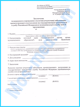 Медицинская справка формы 001-ГС/у для поступления на государственную службу Оформить медицинскую справку 001 ГС/у для госслужбы с подлинными печатями